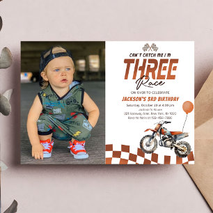 Kan inte fånga mig Orange Dirt Bike Boy 3:e födels Inbjudningar