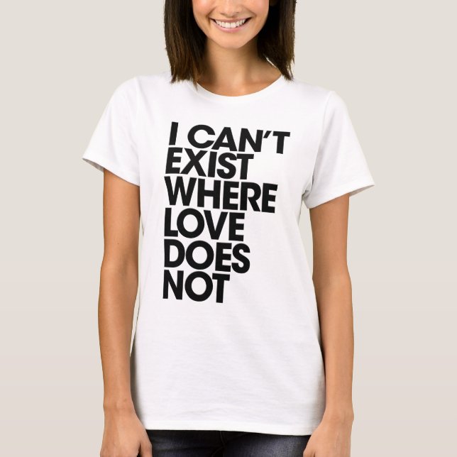 Kan inte finnas utan kärlek lätt t shirt (Framsida)