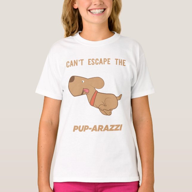 Kan inte fly från valp-arazzi t shirt (Framsida)