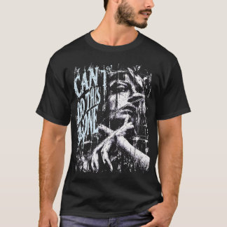 KAN INTE GÖRA DETTA ENSAM — Blå Vit Gotisk T Shirt