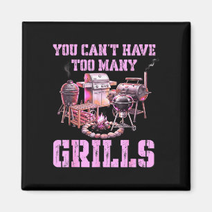 Kan inte ha för många grillarna rolig retro bbq magnet