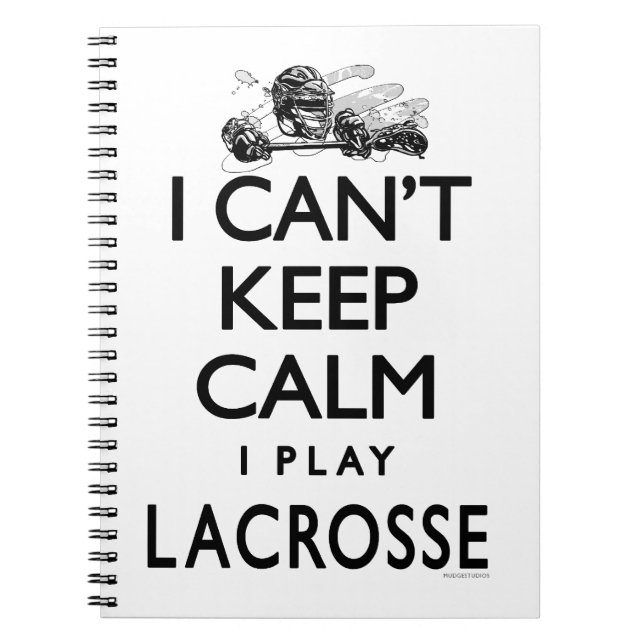 Kan inte hålla lugna Lacrosse Anteckningsbok (Framsidan)
