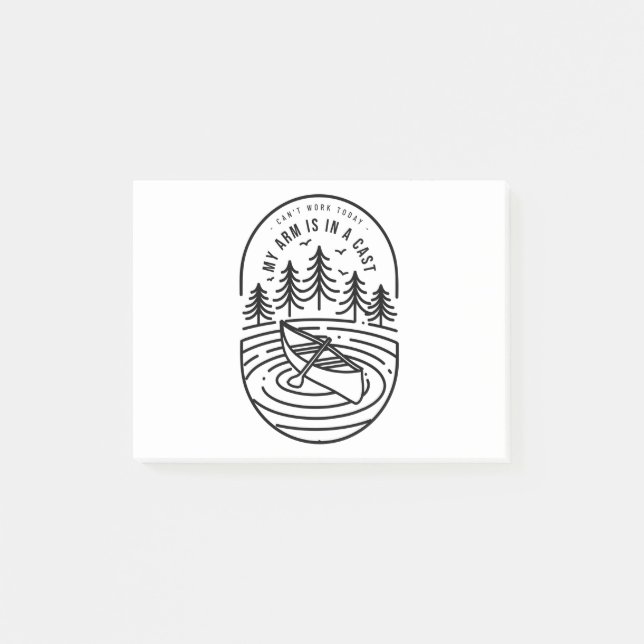 Kan inte jobba idag, min arm är i gips post-it block (Framsida)