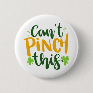 Kan inte nypa denna St Paddys dag Klöver Mönster   Knapp
