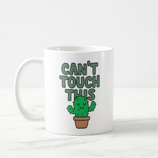 Kan Inte Röra Den Roliga Söta Kactus Maskot Teckna Kaffemugg