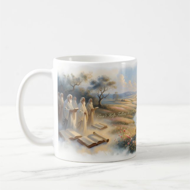 Kan inte sluta älska — Blomstrande stig-mugg Kaffemugg (Vänster)