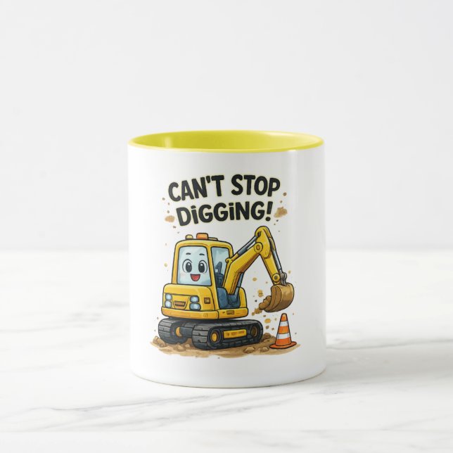 Kan inte sluta gräva Grävmaskin Mugg (Center)