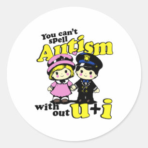 Kan inte stava autism utan oss och jag runt klistermärke