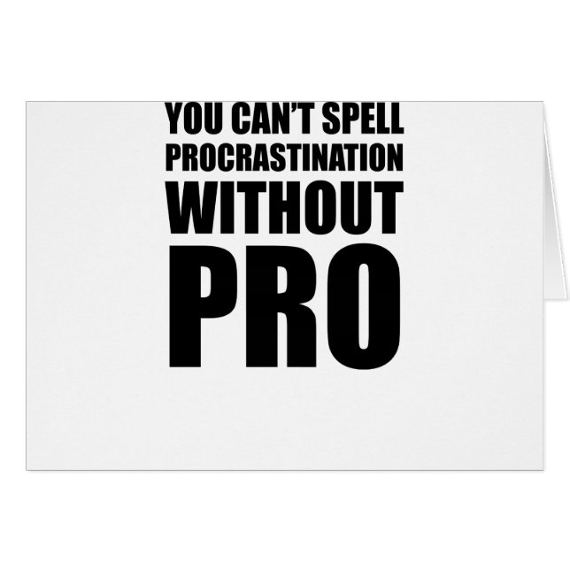 Kan inte stava förhalning hälsningskort (Framsidan Horizontal)