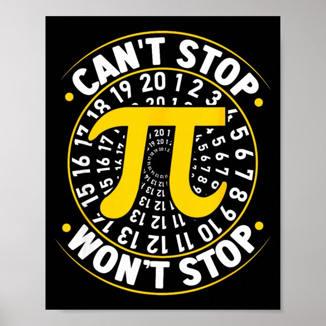 Kan inte stoppa Pi Kommer inte stoppa Math Pi-dage Poster (Framsidan)