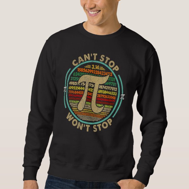 Kan inte stoppa Pi Won T stoppa Math Pi Day Funny  Lång Ärmad Tröja (Framsida)