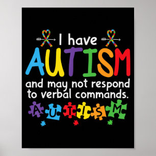Kan inte svara på muntliga kommandon Kids Autism A Poster