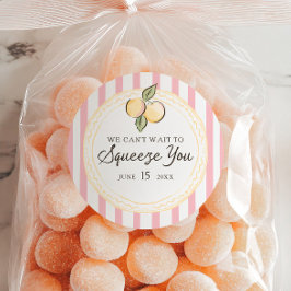 Kan inte vänta att krama dig | Citrus Baby Shower Runt Klistermärke