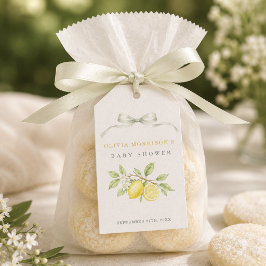 Kan inte vänta att krama dig Lemon Baby Shower-fav Presentetikett
