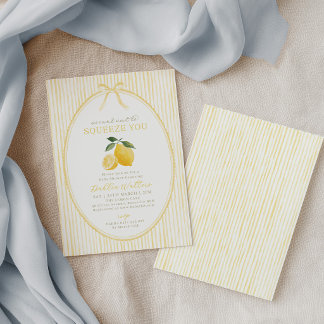 Kan inte vänta att krama dig Lemon Baby Shower Inbjudningar
