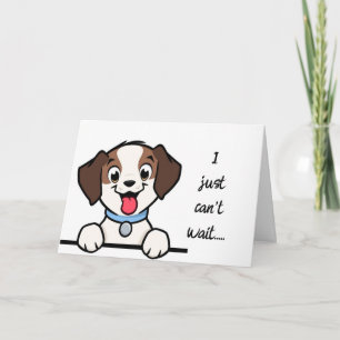"KAN INTE VÄNTA FÖR ATT MÖTA DIN NYA PUPPY" KORT