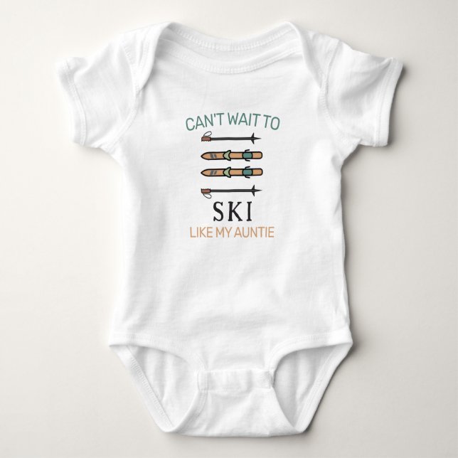 Kan inte vänta på att åka skidor som min faster -  t shirt (Framsida)