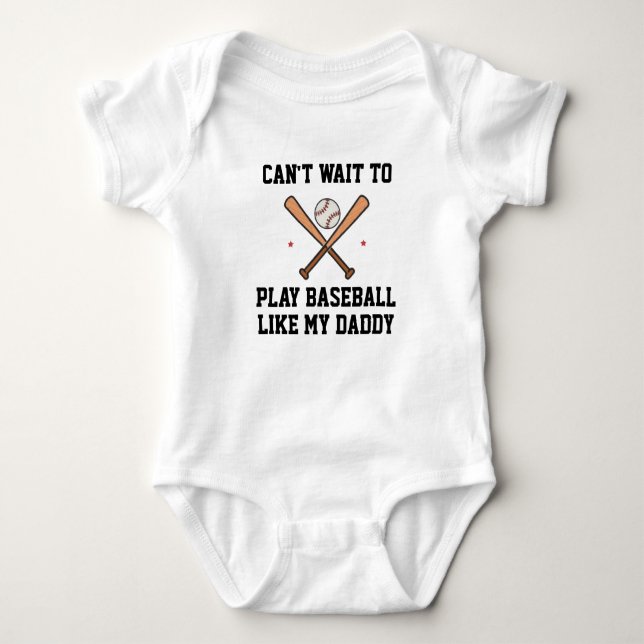 Kan inte vänta på att spela baseboll som pappa t shirt (Framsida)