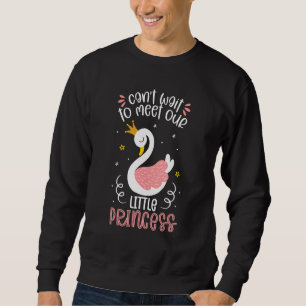 Kan inte vänta på att träffa vår lilla prins Swan Lång Ärmad Tröja