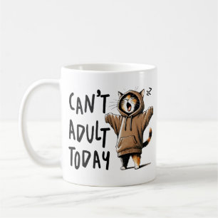 Kan inte vara vuxen idag Rolig katt Kaffemugg