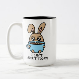 Kan inte Vuxen idag Bunny | Kaffe Älskare Mood Två-Tonad Mugg