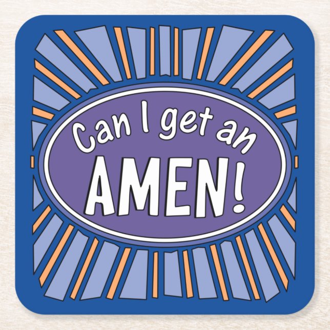 Kan jag få en AMEN? Underlägg Papper Kvadrat (Framsidan)