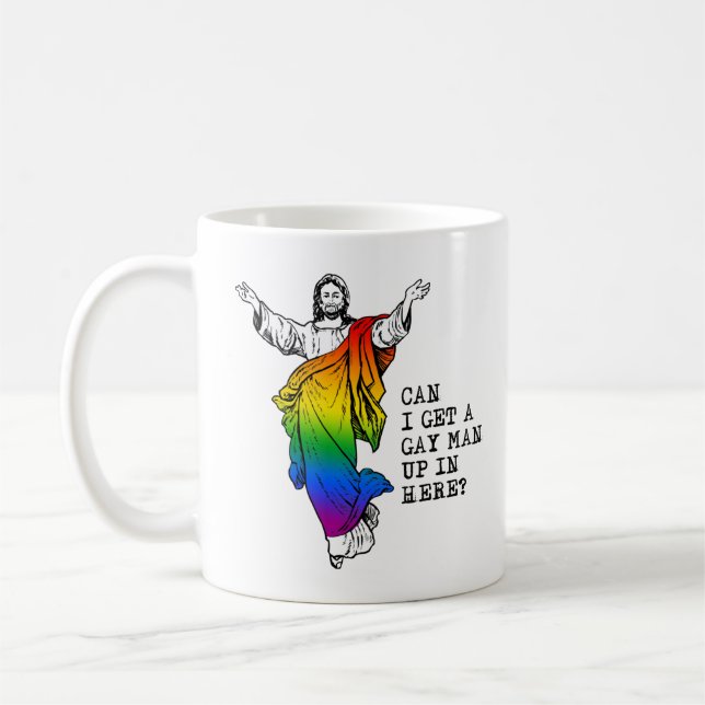 Kan jag få en gay man här inne kaffemugg (Vänster)