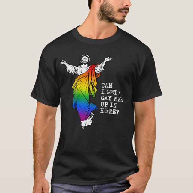 Kan jag få en homosexuell man här? t shirt (Framsida)
