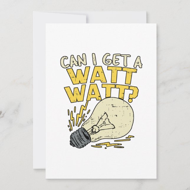 Kan jag få en watt-watt? Elektriskt gift Tack Kort (Framsida)