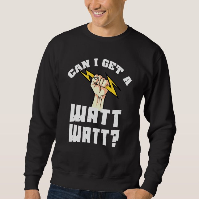Kan jag få en watt-watt? lång ärmad tröja (Framsida)