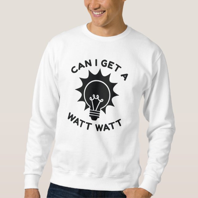 Kan jag få en watt-watt? lång ärmad tröja (Framsida)