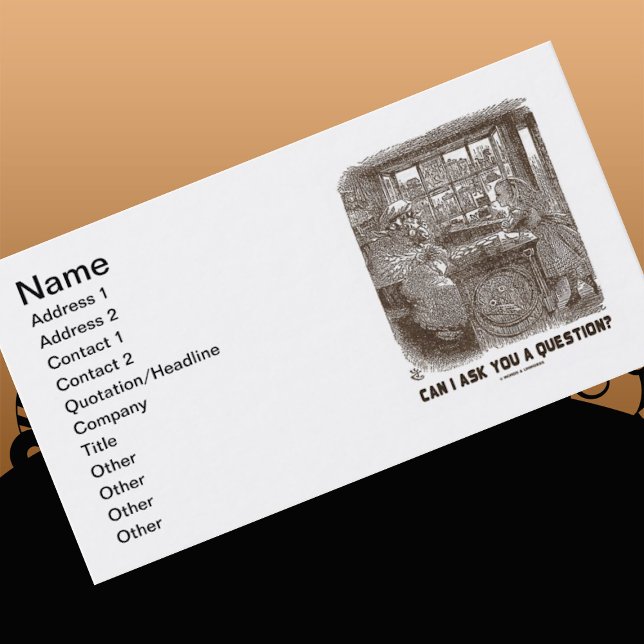 Kan jag fråga dig en ifrågasätta? (Alice får) Visitkort (Wonderland query business card featuring for anyone who is a curious person)
