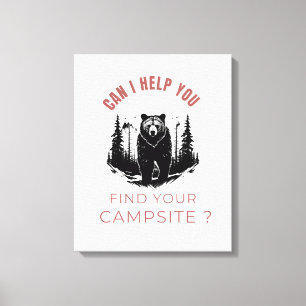 Kan jag hjälpa dig att hitta din campingplats? - C Canvastryck