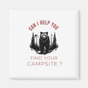 Kan jag hjälpa dig att hitta din campingplats? - F Magnet