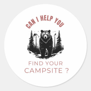 Kan jag hjälpa dig att hitta din campingplats? - F Runt Klistermärke