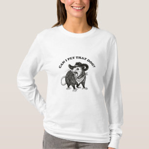 Kan jag klappa den där hund-memen Rolig opossum Dj T Shirt
