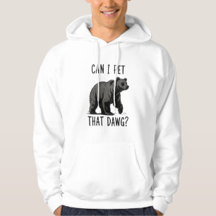 Kan jag klappa den hunden? Björn Meme Rolig Hund Hoodie