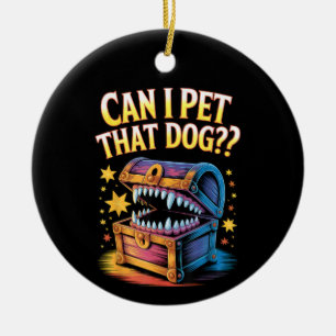 Kan jag klappa den hunden Roligt bordsspel design Julgransprydnad Keramik