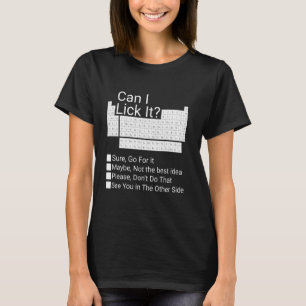 Kan jag slicka den roliga periodiska systemet t shirt