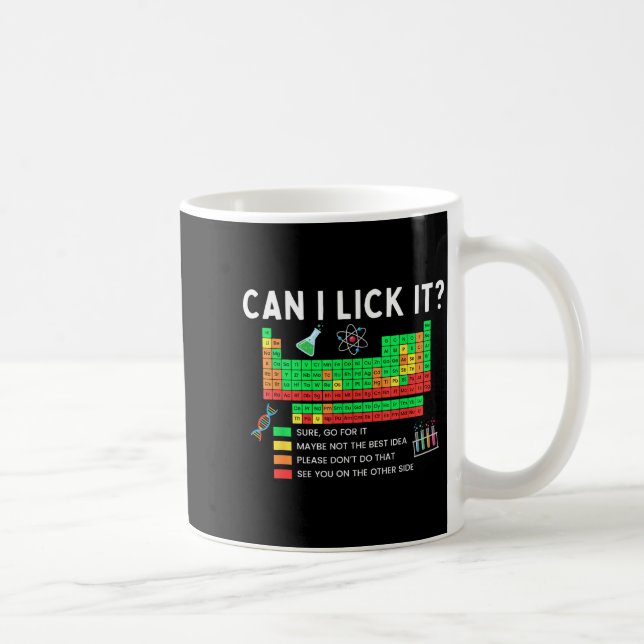 Kan jag slicka det Periodiska systemet Diagram Vet Kaffemugg (Höger)