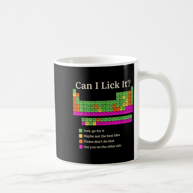 Kan jag slicka det Periodiska systemet Rolig kemi  Kaffemugg (Höger)