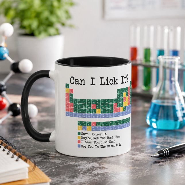 Kan jag slicka på den? Kemi Periodiska Systemet–Ro Mugg (Can I Lick It Chemistry Periodic Table–Fun Science Mug
)