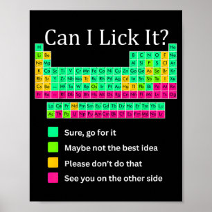 Kan jag slicka på det Periodiska systemet Lärare E Poster