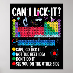 Kan jag slicka på det Periodiska systemet Rolig ve Poster