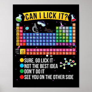 Kan jag slicka på det Periodiska systemet Rolig ve Poster