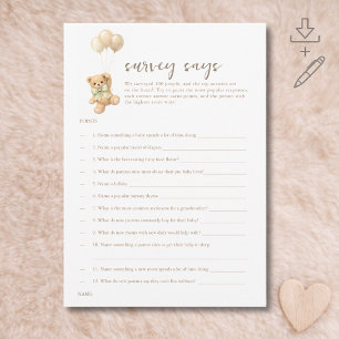 Kan knappast vänta Baby Shower Game Undersökning S Inbjudningar
