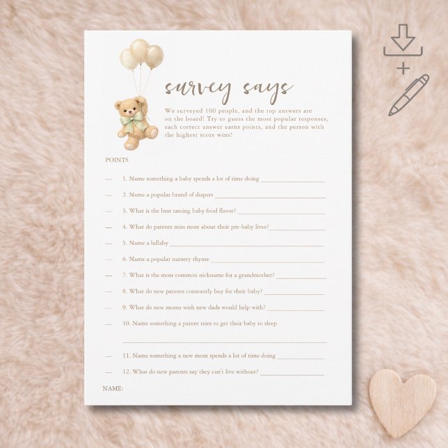 Kan knappast vänta Baby Shower Game Undersökning S Inbjudningar (Skapare uppladdad)
