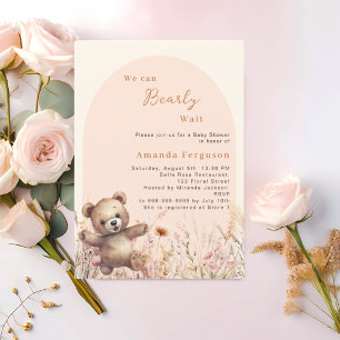 Kan knappast vänta för baby shower-inbjudan med vi