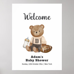 Kan knappt vänta fotboll sport baby shower välkomm poster