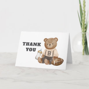 Kan knappt vänta fotboll sport pojke baby shower tack kort